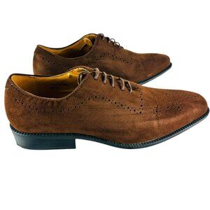 Antonio Cerrelli Brown Faux Suede Mens Oxford Dress Shoes Size 10